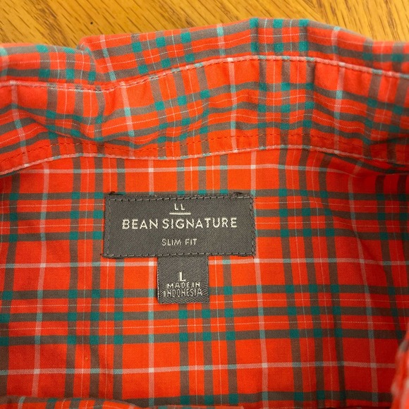 LL Bean Signature Slim Fit Checked Shirt Men Sz L slightly used - Picture 5 of 6